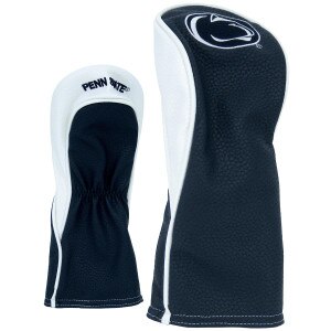 navy and white fairway headcover with Penn State and Athletic Logo